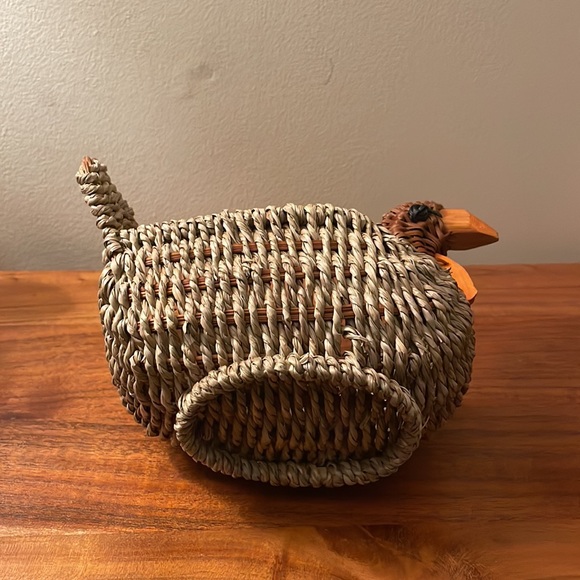 Wicker turkey basket thanksgiving table setting autumn decor vintage - Picture 7 of 9